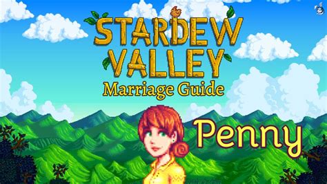 Stardew Valley Marriage Guide Penny Youtube