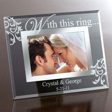 With This Ring Picture Frame T Glass Picture Frames Wedding Picture Frames Personalized