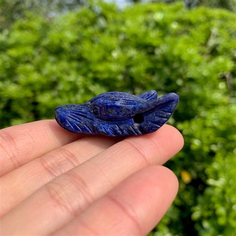 Lapis Lazuli Wolf Head Pendant Natural Stone Hand Carved Etsy