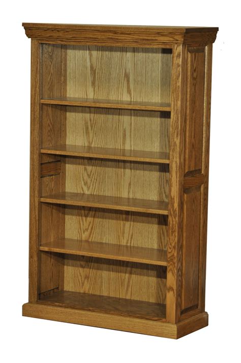 Traditional 5 Ft Bookcase With Raised Panel Sides Amish Furniture