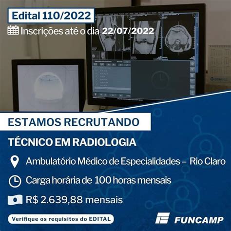DICAS DE RADIOLOGIA Tudo Sobre Radiologia PROCESSO SELETIVO FUNCAMP Nº RIO CLARO SP