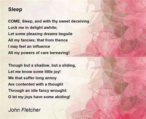 Sleep Poem By John Fletcher Poem Hunter