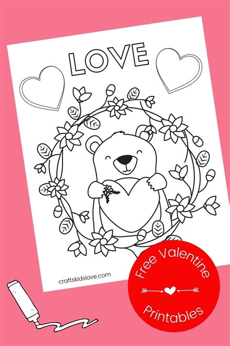 Free Printable Valentine Coloring Pages Crafts Kids Love