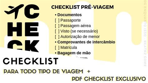 Checklist Para Viagem Para Todo Tipo De Viagem Pdf Checklist