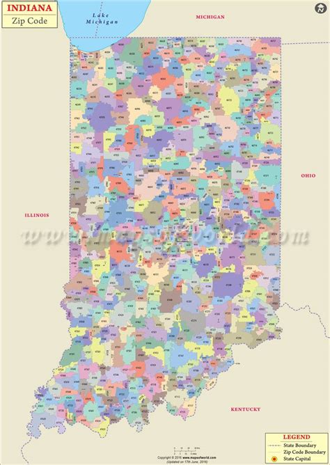 Indiana Map With Zip Codes