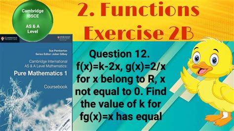 f x k 2x g x 2 x for x belong to r x not equal to 0 find the value of k for fg x x has