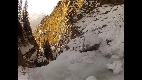 Kerkeslin Falls Ice Climb In Jasper National Park Youtube