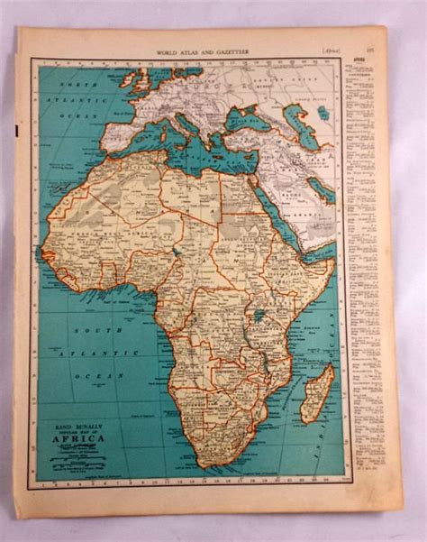 1937 Africa Antique Map Old Map Of Africa And Surrounding Etsy
