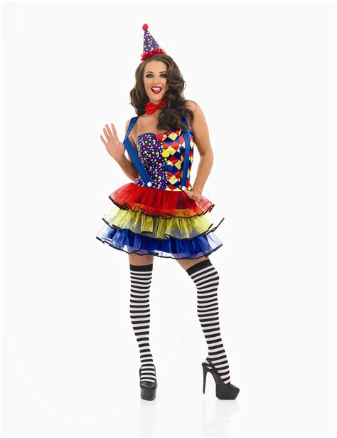 Ladies Sexy Clown Costume For Circus Fancy Dress Adults Womens Ebay