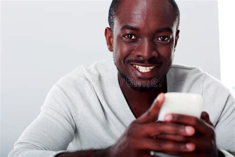 African Man With Smartphone Stock Photo Image Of Black Modern 44558812