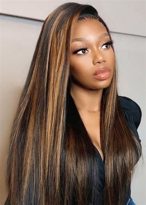 Hd Lace Piano Color Highlight Wig Bone Straight Lace Front Wig Human Hair Wigs