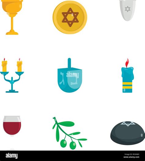 Judaism Icon Set Flat Set Of 9 Judaism Vector Icons For Web Design