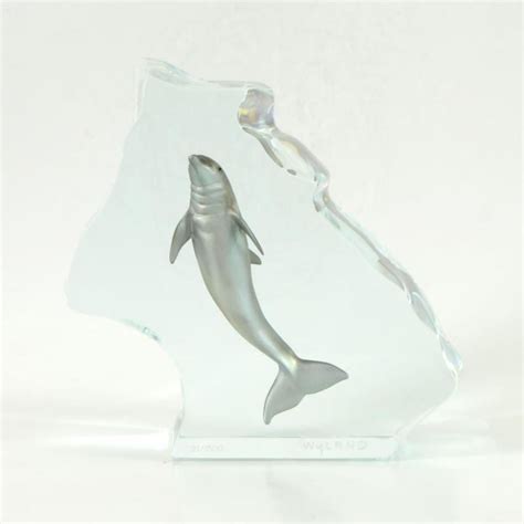 Wyland Dolphin Limited Edition Lucite Sculpture Numbered With