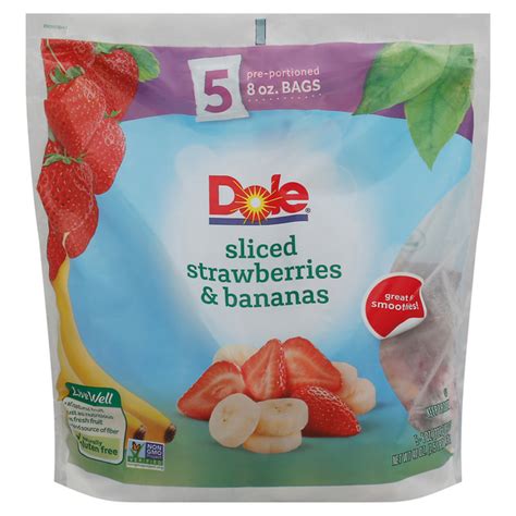 Save On Dole Strawberry And Bananas Sliced Pre Portioned 5 Ct Order