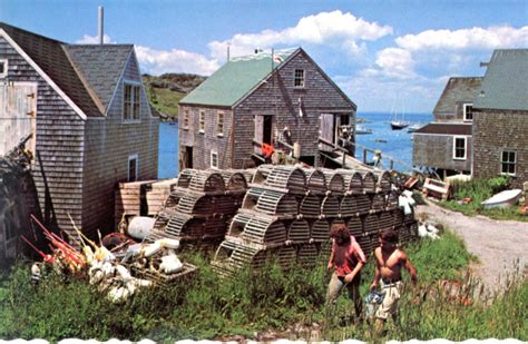 Typical Fishing Village Monhegan Maine Coast Vintage Postcard ©1970s