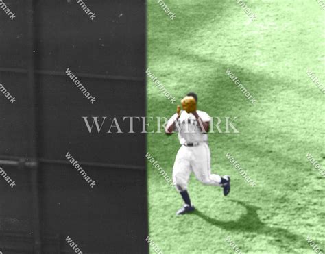 Bl155 Willie Mays 1954 World Series The Catch New York Giants Colorized