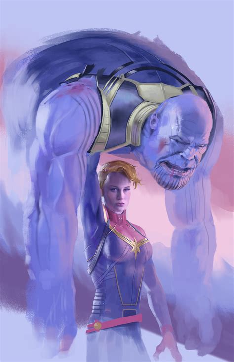 Artstation Captain Marvel Vs Thanos