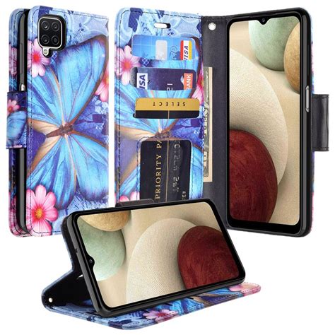 Case For Samsung Galaxy A12 Leather Flip Pouch Wallet Case Cover Folio