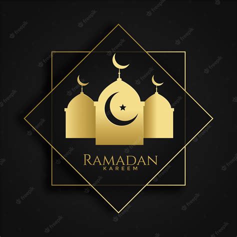 Ramadan Kareem Salutation Islamique Avec La Silhouette De La Mosquée