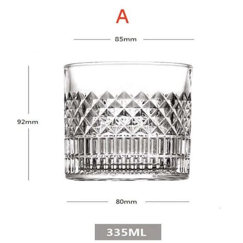 4 Pieces Set Embossed Diamond Whisky Glasses Nauradika Of London