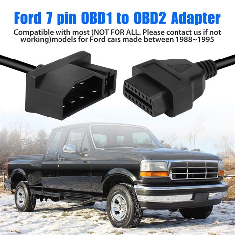 For Ford 7 Pin Obd1 To Obd2 Adapter Code Reader Scanner Check Engine