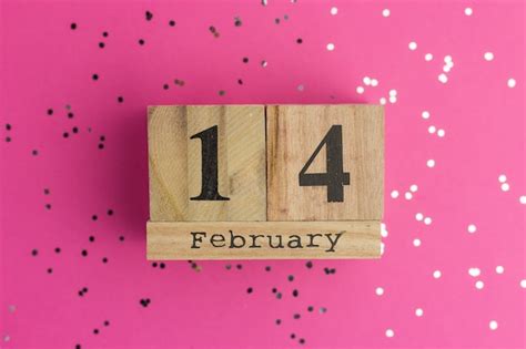 Premium Photo Valentines Day On Calendar February 14 Pink