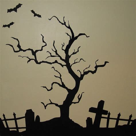 Creepy Halloween Tree Vinyl Wall Art Etsy