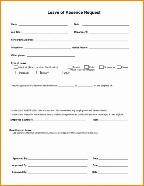 Sick Leave Form Template Elegant Employee Sick Leave Form Template