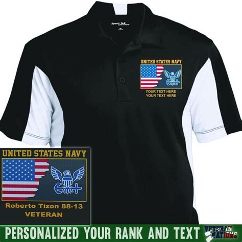 Us Navy Logo Personalized Embroidered Sport Tek Performance Polo