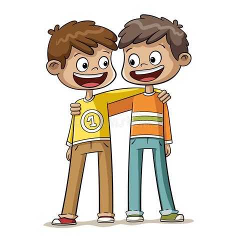 Two Boys Are Best Friends Stock Vector Illustration Of Happy 153277890