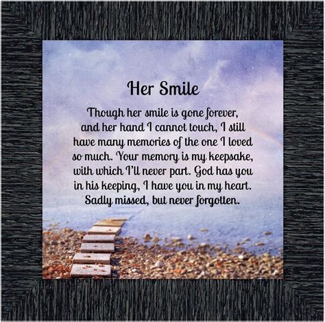 Her Smile Framed Poem Sympathy Ts For Loss Of A Loved One