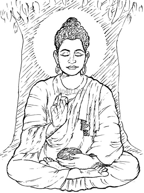 Coloring Pages Of Buddha Coloring Home