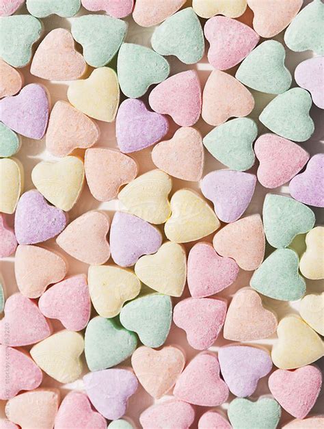 Valentine Candy Hearts Crowded Together By Stocksy Contributor Sean