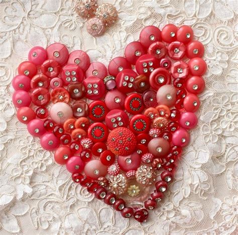 Heart Collecting 15 Button Craft Heart Inspirations For Valentines