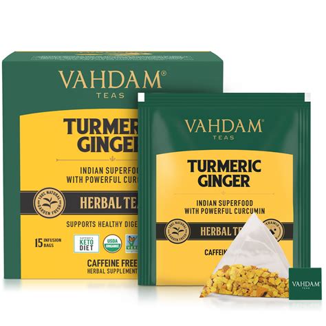 buy turmeric ginger herbal tea tisane online best prices in india vahdam® india