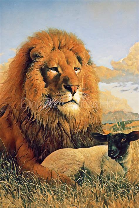 Lion And Lamb Diamond Painting Lion And Lamb Lion Pictures Lions Photos