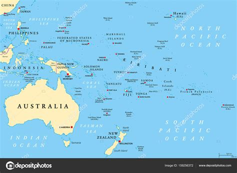 Oceânia Mapa Político Imagem Vetorial De © Furian 159256372