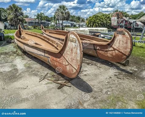 Wooden Canoes Royalty Free Stock Photography 46587941