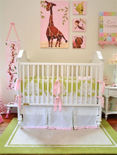 Siennas Bedding Love Green Nursery Girl Pink Nursery Room Jungle