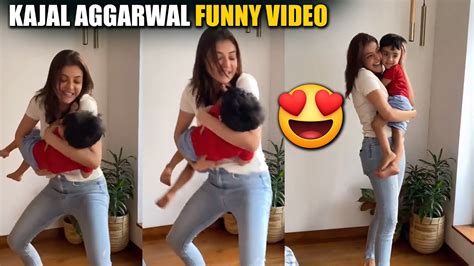 Kajal Aggarwal Dancing With Nisha Aggarwal Son Ishaan Kajal Aggarwal Fun Time Andhra Life Tv