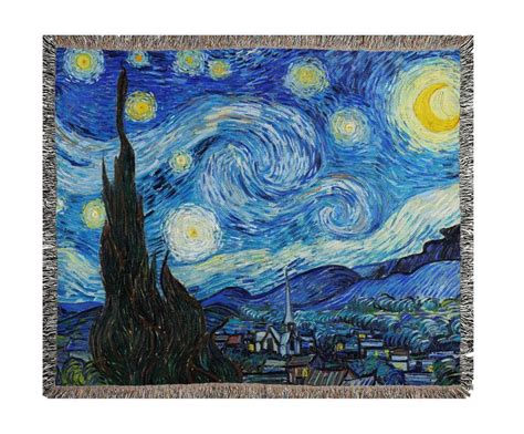 Starry Night By Van Gogh Woven Blanket Etsy Gogh The Starry Night