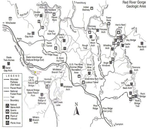 Red River Gorge Trail Map Map Of The Usa With State Names