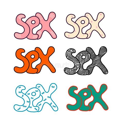 Sex Set Of Six Words Hand Drawn In Cartoon Style Stock Vector Illustration Of Nipple Drawn