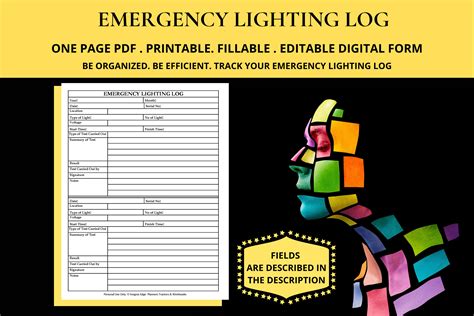 Emergency Lighting Log Book Template Emergency Lighting Test Etsy Uk