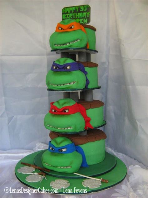 Ninja Turtle Face Cake Tower Project Nerd