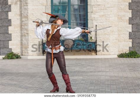 Girl Rapier Sword Fighting Old Castle Stock Photo 1939358770 Shutterstock