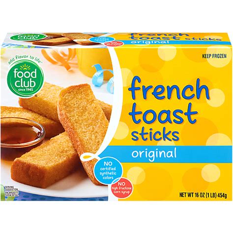 Food Club Original Sticks French Toast 20 Ct Box Frozen Foods