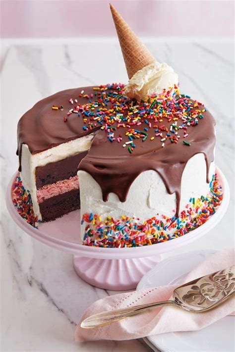 These ice cream dessert recipes were invented by ice cream parlor operators to wow their customers and keep them coming back for more. Neapolitan Ice Cream Cake Recipe | Neapolitan ice cream ...