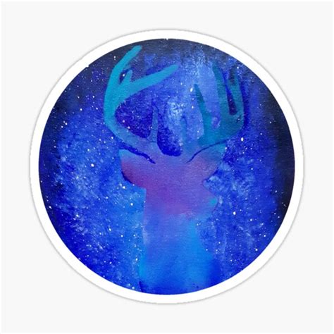 Galaxy Deer Acrylic Painting Fantasy Art Sticker For Sale By