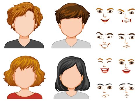 Human Faces Vector Illustration Of Cartoon Avatar Human Faces Canstock